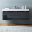 Fresca Valencia 60" Dark Slate Gray Wall Hung Modern Bathroom Vanity FCB8360GG-I