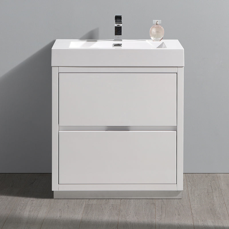 Fresca Valencia 30" Glossy White Free Standing Modern Bathroom Vanity FCB8430WH-I