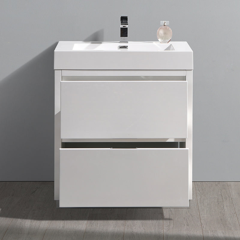 Fresca Valencia 30" Glossy White Free Standing Modern Bathroom Vanity FCB8430WH-I