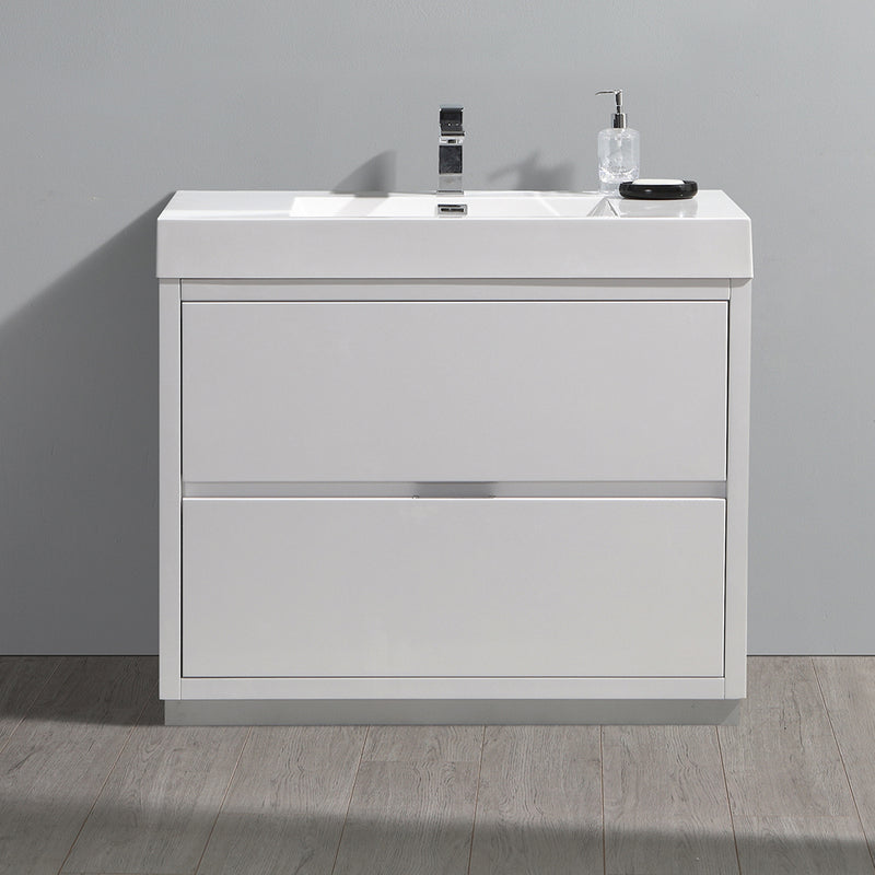 Fresca Valencia 40" Glossy White Free Standing Modern Bathroom Vanity FCB8442WH-I