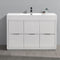 Fresca Valencia 48" Glossy White Free Standing Modern Bathroom Vanity FCB8448WH-I