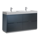 Fresca Valencia 60" Dark Slate Gray Free Standing Double Sink Modern Bathroom Vanity  FCB8460GG-D-I