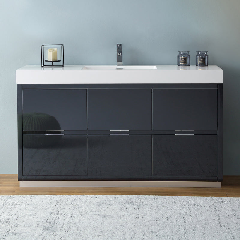 Fresca Valencia 60" Dark Slate Gray Free Standing Modern Bathroom Vanity FCB8460GG-I