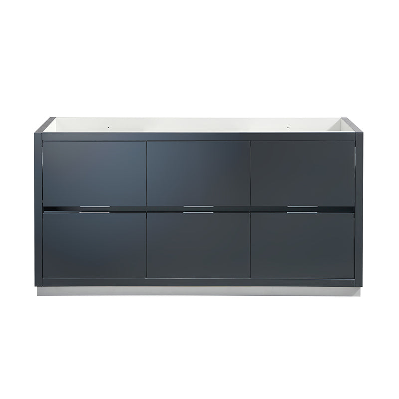 Fresca Valencia 60" Dark Slate Gray Free Standing Single Sink Modern Bathroom Cabinet FCB8460GG