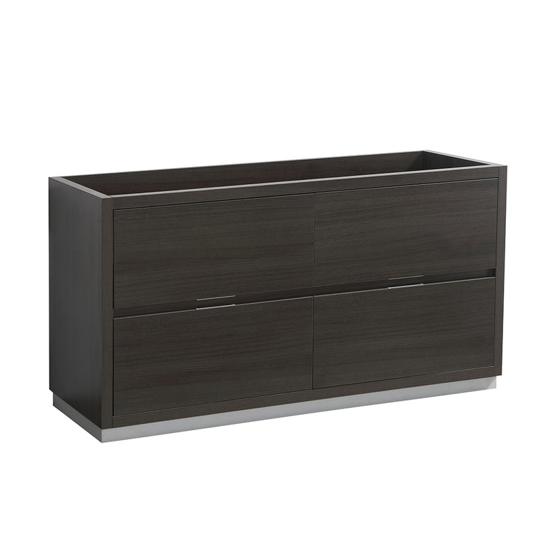 Fresca Valencia 60" Gray Oak Free Standing Double Sink Modern Bathroom Cabinet  FCB8460GO-D