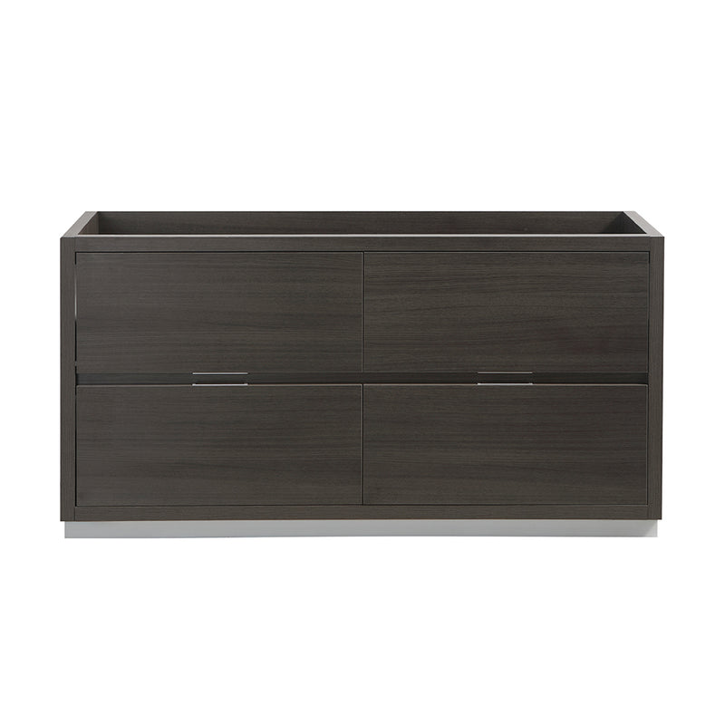 Fresca Valencia 60" Gray Oak Free Standing Double Sink Modern Bathroom Cabinet FCB8460GO-D