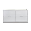 Fresca Valencia 60" Glossy White Free Standing Double Sink Modern Bathroom Cabinet FCB8460WH-D