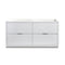 Fresca Valencia 60" Glossy White Free Standing Double Sink Modern Bathroom Cabinet FCB8460WH-D