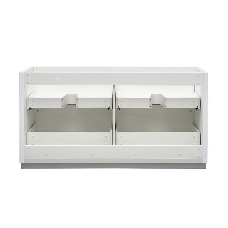 Fresca Valencia 60" Glossy White Free Standing Double Sink Modern Bathroom Cabinet FCB8460WH-D