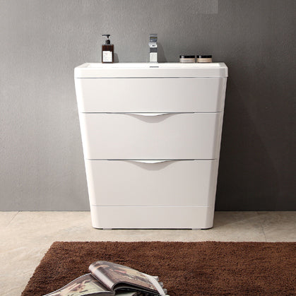 Fresca Milano 32" Glossy White Modern Bathroom Cabinet FCB8532WH