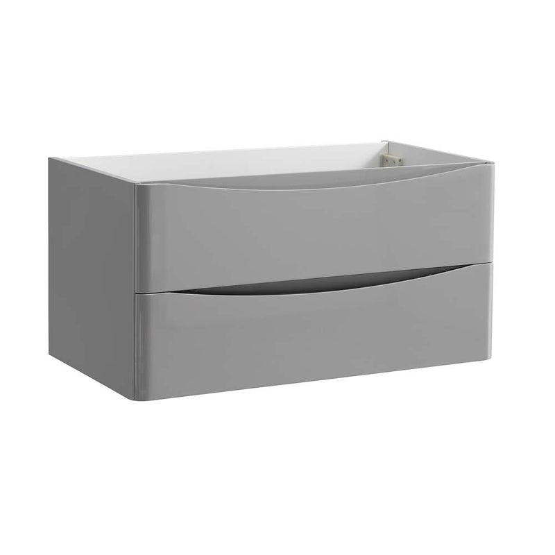 Fresca Tuscany 36" Glossy Gray Wall Hung Modern Bathroom Cabinet FCB9036GRG