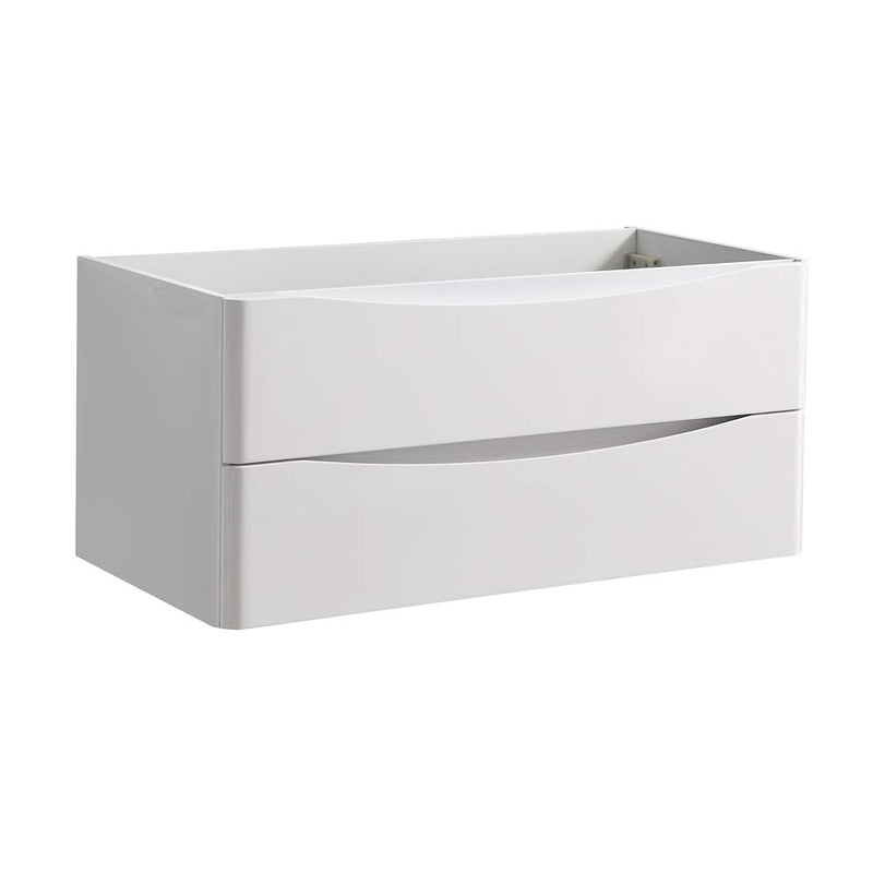 Fresca Tuscany 40" Glossy White Wall Hung Modern Bathroom Cabinet FCB9040WH