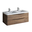 Fresca Tuscany 48" Rosewood Wall Hung Modern Bathroom Cabinet w/ Integrated Double Sink FCB9048RW-D-I