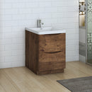 Fresca Tuscany 24" Rosewood Free Standing Modern Bathroom Cabinet with Integrated Sink FCB9124RW-I