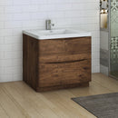 Fresca Tuscany 36" Rosewood Free Standing Modern Bathroom Cabinet with Integrated Sink FCB9136RW-I