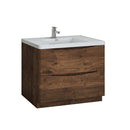 Fresca Tuscany 40" Rosewood Free Standing Modern Bathroom Cabinet w/ Integrated Sink FCB9140RW-I