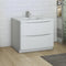 Fresca Tuscany 40" Glossy White Free Standing Modern Bathroom Cabinet with Integrated Sink FCB9140WH-I