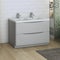 Fresca Tuscany 48" Glossy Gray Free Standing Modern Bathroom Cabinet with Integrated Double Sink FCB9148GRG-D-I