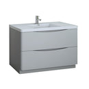 Fresca Tuscany 48" Glossy Gray Free Standing Modern Bathroom Cabinet w/ Integrated Sink FCB9148GRG-I