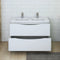 Fresca Tuscany 48" Glossy White Free Standing Modern Bathroom Cabinet with Integrated Double Sink FCB9148WH-D-I