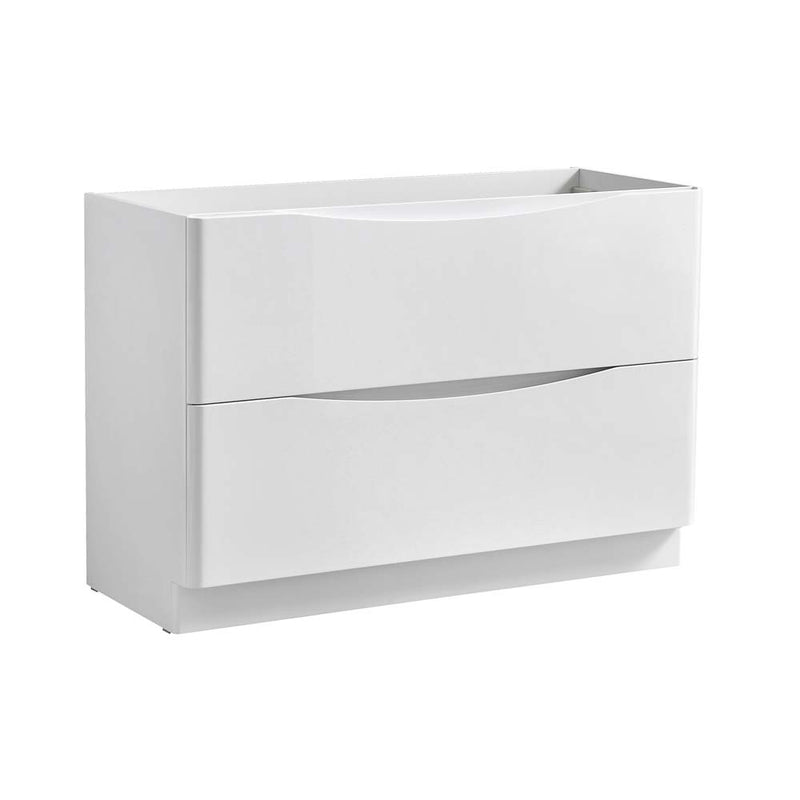 Fresca Tuscany 48" Glossy White Free Standing Double Sink Modern Bathroom Cabinet FCB9148WH-D