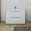 Fresca Tuscany 48" Glossy White Free Standing Modern Bathroom Cabinet with Integrated Sink FCB9148WH-I