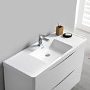 Fresca Tuscany 48" Glossy White Free Standing Modern Bathroom Cabinet with Integrated Sink FCB9148WH-I