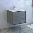 Fresca Catania 30" Ocean Gray Wall Hung Modern Bathroom Cabinet with Integrated Sink FCB9230OG-I