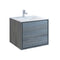 Fresca Catania 30" Ocean Gray Wall Hung Modern Bathroom Cabinet w/ Integrated Sink FCB9230OG-I