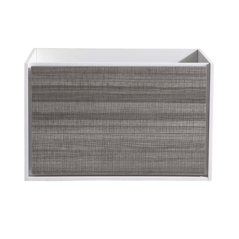 Fresca Catania 36" Glossy Ash Gray Wall Hung Modern Bathroom Cabinet FCB9236HA