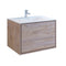 Fresca Catania 36" Rustic Natural Wood Wall Hung Modern Bathroom Cabinet w/ Integrated Sink FCB9236RNW-I