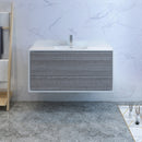 Fresca Catania 48" Glossy Ash Gray Wall Hung Modern Bathroom Cabinet with Integrated Sink FCB9248HA-I