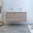 Fresca Catania 48" Rustic Natural Wood Wall Modern Bathroom Cabinet with Integrated Double Sink FCB9248RNW-D-I