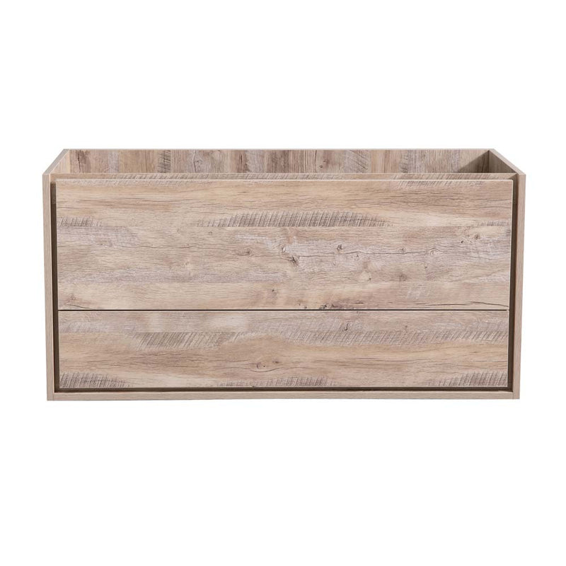 Fresca Catania 48" Rustic Natural Wood Wall Hung Double Sink Modern Bathroom Cabinet FCB9248RNW-D