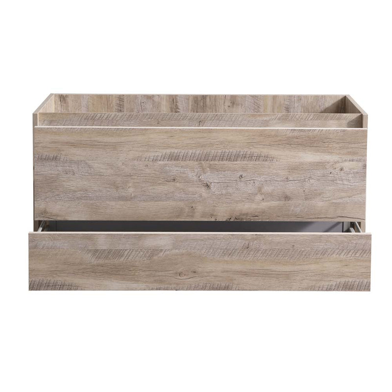 Fresca Catania 48" Rustic Natural Wood Wall Hung Double Sink Modern Bathroom Cabinet FCB9248RNW-D