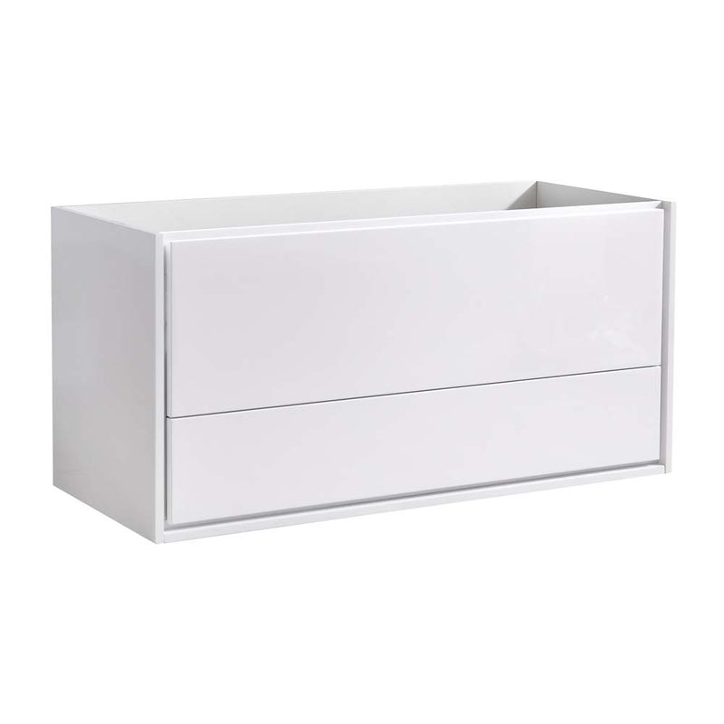 Fresca Catania 48" Glossy White Wall Hung Double Sink Modern Bathroom Cabinet FCB9248WH-D