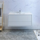 Fresca Catania 48" Glossy White Wall Hung Modern Bathroom Cabinet with Integrated Sink FCB9248WH-I