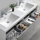 Fresca Catania 60" Glossy Ash Gray Wall Hung Modern Bathroom Cabinet with Integrated Double Sink FCB9260HA-D-I