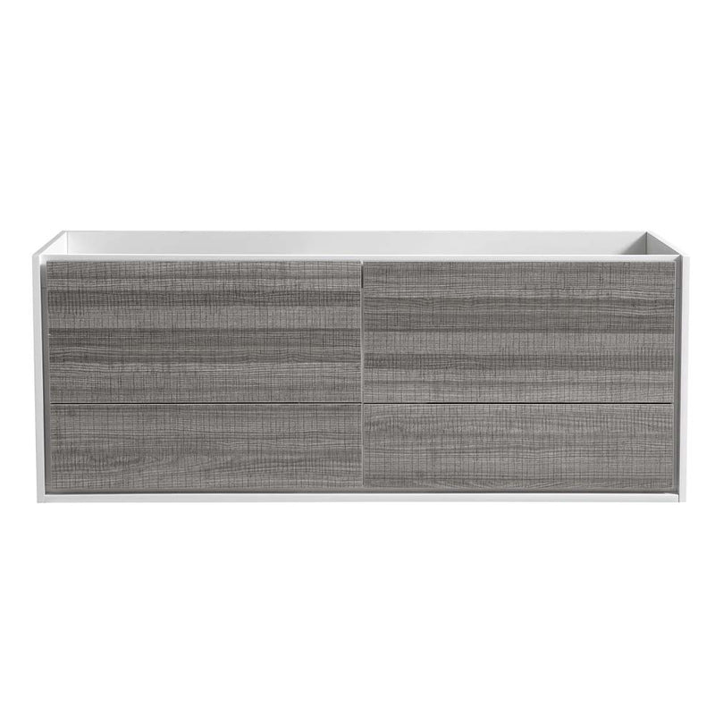 Fresca Catania 60" Glossy Ash Gray Wall Hung Single Sink Modern Bathroom Cabinet FCB9260HA-S