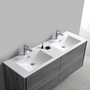 Fresca Catania 60" Ocean Gray Wall Hung Modern Bathroom Cabinet with Integrated Double Sink FCB9260OG-D-I