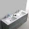 Fresca Catania 60" Ocean Gray Wall Hung Modern Bathroom Cabinet with Integrated Double Sink FCB9260OG-D-I