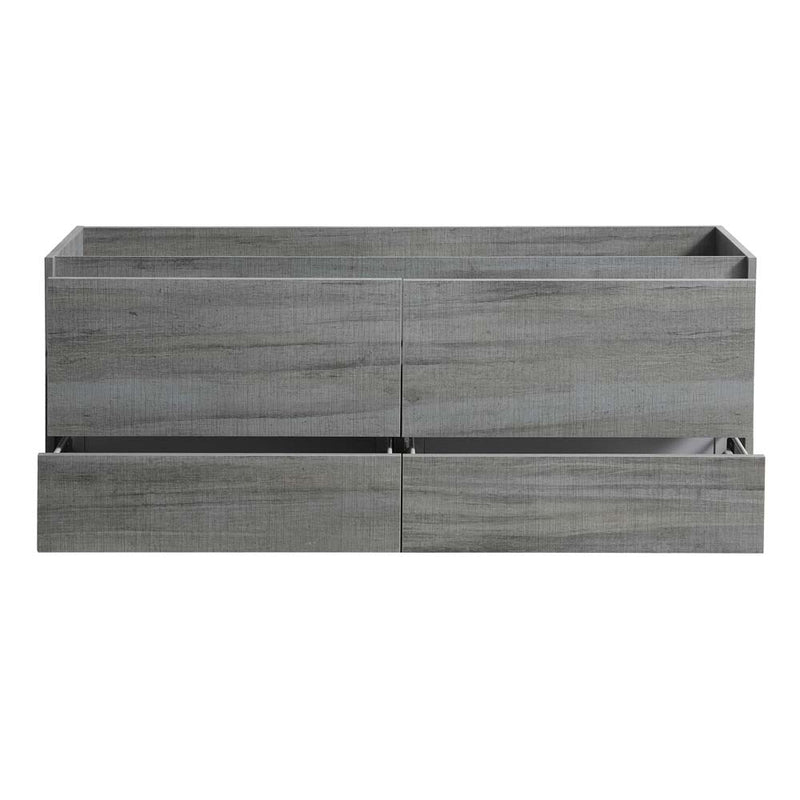 Fresca Catania 60" Ocean Gray Wall Hung Double Sink Modern Bathroom Cabinet FCB9260OG-D