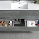 Fresca Catania 60" Ocean Gray Wall Hung Modern Bathroom Cabinet with Integrated Single Sink FCB9260OG-S-I