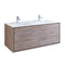 Fresca Catania 60" Rustic Natural Wood Wall Hung Modern Bathroom Cabinet w/ Integrated Double Sink FCB9260RNW-D-I