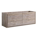 Fresca Catania 60" Rustic Natural Wood Wall Hung Double Sink Modern Bathroom Cabinet FCB9260RNW-D