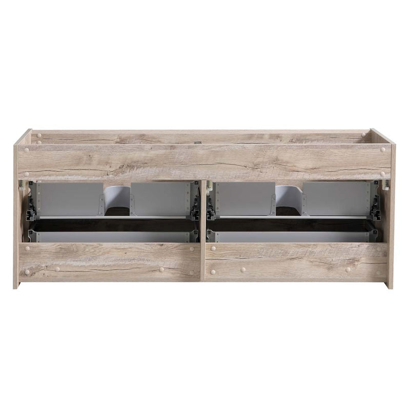 Fresca Catania 60" Rustic Natural Wood Wall Hung Double Sink Modern Bathroom Cabinet FCB9260RNW-D