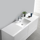 Fresca Catania 60" Glossy White Wall Hung Modern Bathroom Cabinet with Integrated Single Sink FCB9260WH-S-I