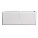 Fresca Catania 60" Glossy White Wall Hung Single Sink Modern Bathroom Cabinet FCB9260WH-S