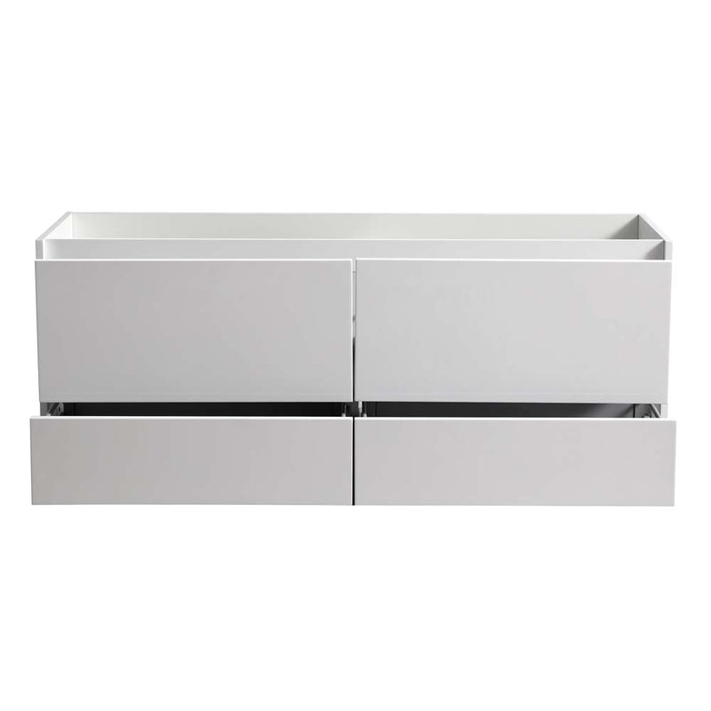 Fresca Catania 60" Glossy White Wall Hung Single Sink Modern Bathroom Cabinet FCB9260WH-S