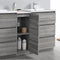 Fresca Lazzaro 60" Glossy Ash Gray Free Standing Double Sink Modern Bathroom Cabinet with Integrated Sinks FCB93-241224HA-D-I